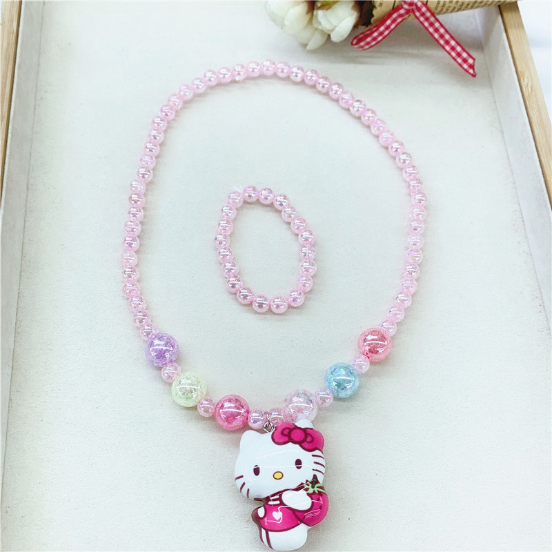 New Little Girl Sweet Transparent Beads Cartoon Acrylic Luminous Little Princess Necklace, Bracelet Set Children New Little Girl Sweet Transparent Beads Cartoon Acrylic Luminous Little Princess Necklace, Bracelet Set Children