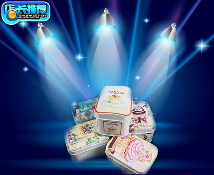 Creative continental retro bread Tin storage boxes the candy box of the iron box of the island