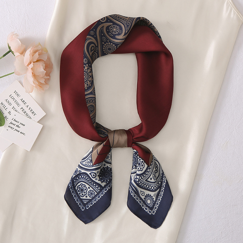 New 70cm Emulation Silk Scarf European and American Silk Scarf Tied Hair Arm Bag Decorative Female Small Square Towel Wholesale