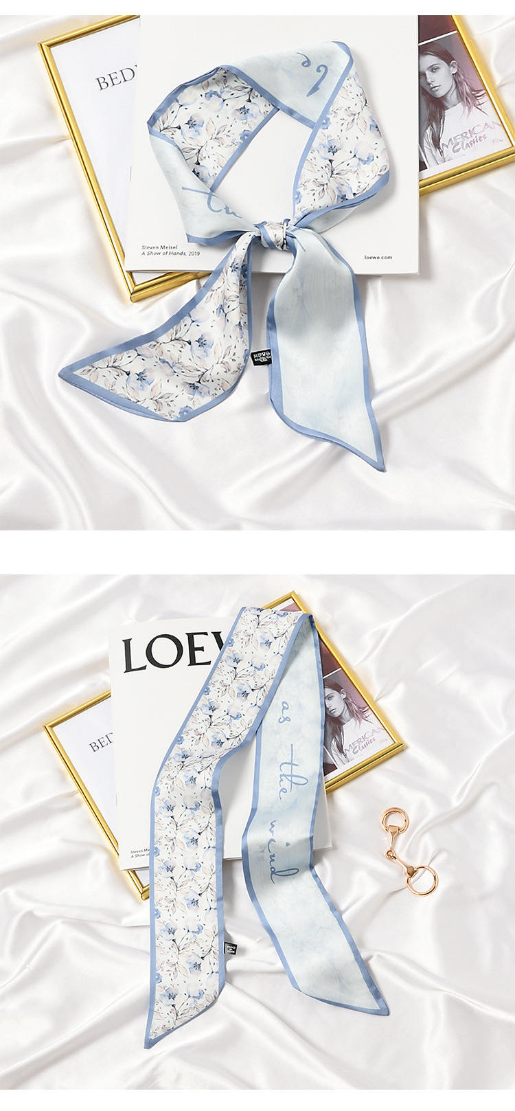 INS Ribbon Korean Small Silk Scarf Women's Spring and Autumn Thin Narrow Fashionable Stylish Long Versatile Decorative Arm Bag Ribbon Scarf INS Ribbon Korean Small Silk Scarf Women's Spring and Autumn Thin Narrow Fashionable Stylish Long Versatile Decorative Arm Bag Ribbon Scarf