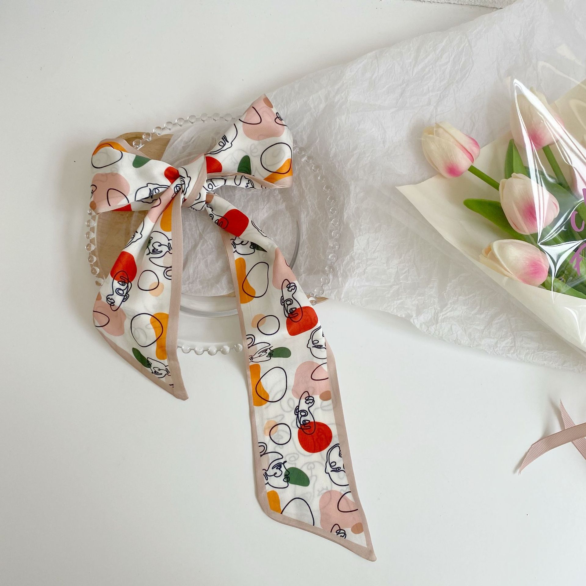 2021ins Spring New All-Match Silk Scarf Girl's Heart Tie-up Hair Tie Hair Ribbon Arm Bag Multi-Functional Hair Band 2021ins Spring New All-Match Silk Scarf Girl's Heart Tie-up Hair Tie Hair Ribbon Arm Bag Multi-Functional Hair Band