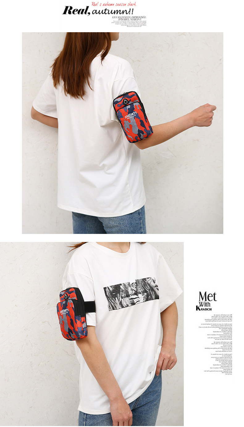 Fashion Sports Arm Bag Mobile Phone Bag Camouflage Pattern Waterproof Elastic Running Outdoor Mobile Phone Bag Men's and Women's General Package