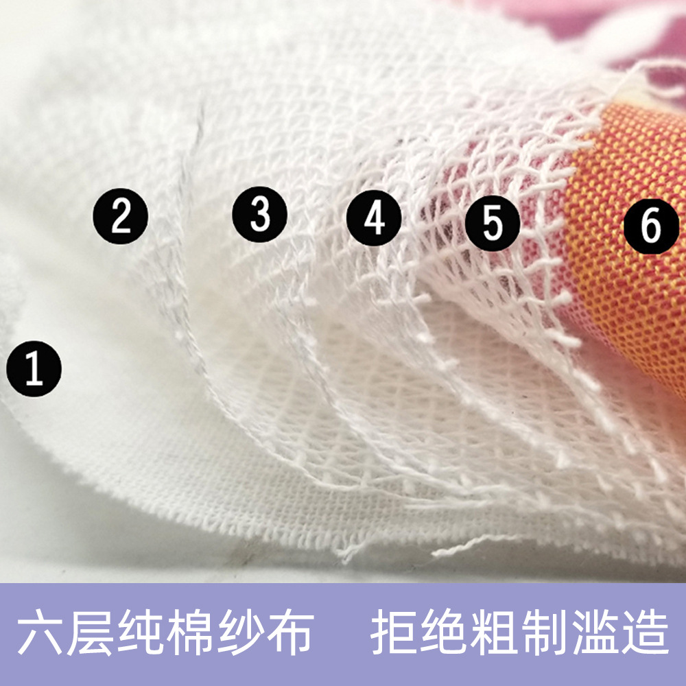 Saliva Towel Pure Cotton Baby Products Children&#039;s Six-Layer Petal Bib Baby Gauze Cartoon Newborn Saliva Towel