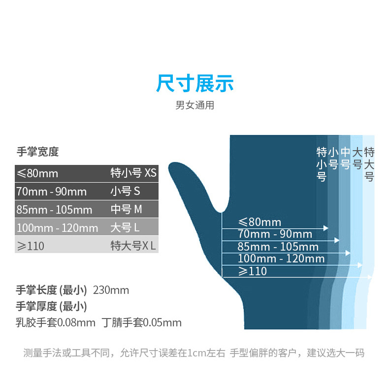 deduct powder free monash gloves in Bluewhite oil resistant and acid and alkali resistant household food grade gloves