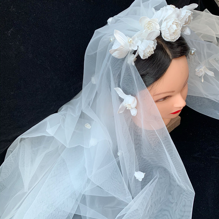 Super Fairy Mori Style Retro Hong Kong Style Flower Veil Bow Gloves Earrings Bridal Wedding Dress Accessories Super Fairy Mori Style Retro Hong Kong Style Flower Veil Bow Gloves Earrings Bridal Wedding Dress Accessories