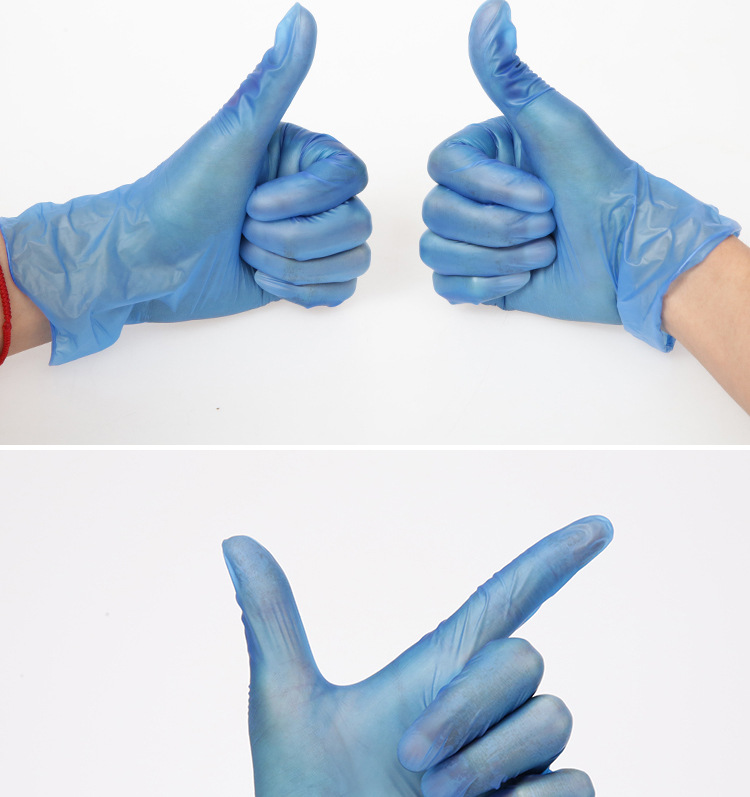 Disposable PVC Gloves Blue Labor Protection Black Protective Gloves Extraction Box 100 Pieces Powder-Free Beauty Disposable PVC Gloves Blue Labor Protection Black Protective Gloves Extraction Box 100 Pieces Powder-Free Beauty
