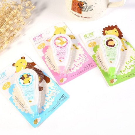 Intelligence star 907 cartoon animal correction tape with cute/candy color/simple student stationery correction tape