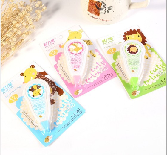 Intelligence star 907 cartoon animal correction tape with cute/candy color/simple student stationery correction tape Intelligence star 907 cartoon animal correction tape with cute/candy color/simple student stationery correction tape