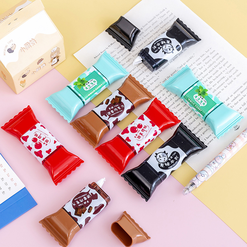 Cartoon Creative Cute Candy Correction Tape 3.5 M Korean Creative Student Stationery Correction Tape Correction Tape
