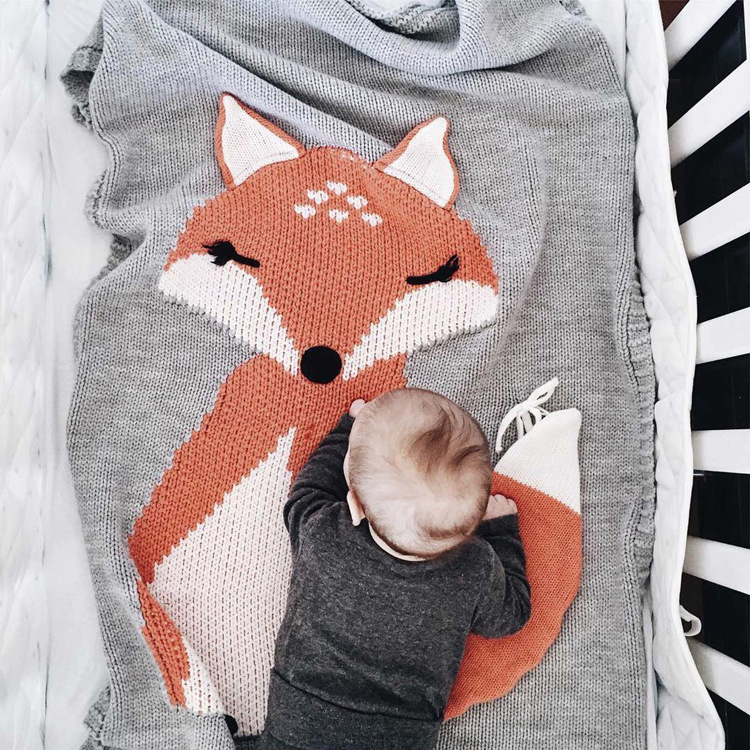INS Pop Fox Blanket Stereo Ear Blanket Children Knitted Blanket Beach Mat Baby Baby Blanket INS Pop Fox Blanket Stereo Ear Blanket Children Knitted Blanket Beach Mat Baby Baby Blanket