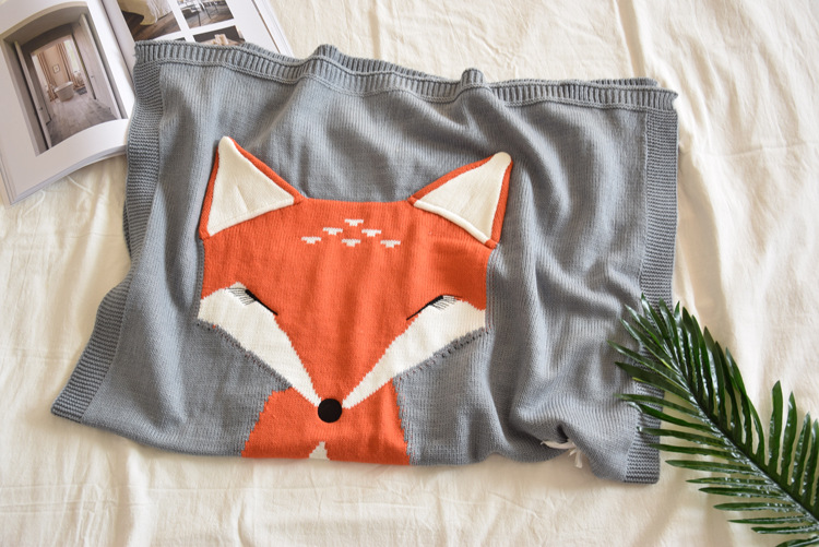 INS Pop Fox Blanket Stereo Ear Blanket Children Knitted Blanket Beach Mat Baby Baby Blanket INS Pop Fox Blanket Stereo Ear Blanket Children Knitted Blanket Beach Mat Baby Baby Blanket