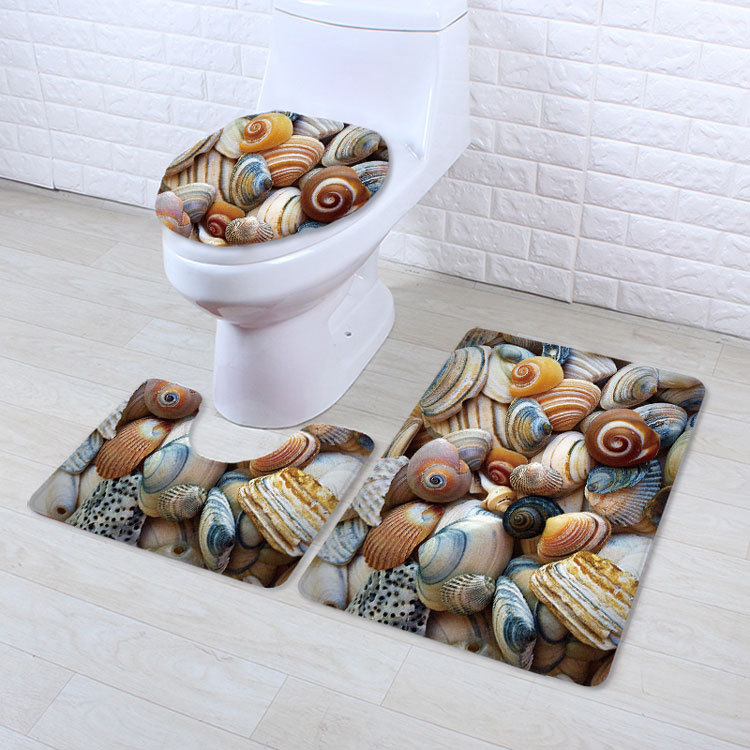 Cross-Border Potential Beach Toilet Mat Three-Piece Household Door Mat Bathroom Entrance Non-Slip Mat Factory Current Supply Cross-Border Potential Beach Toilet Mat Three-Piece Household Door Mat Bathroom Entrance Non-Slip Mat Factory Current Supply