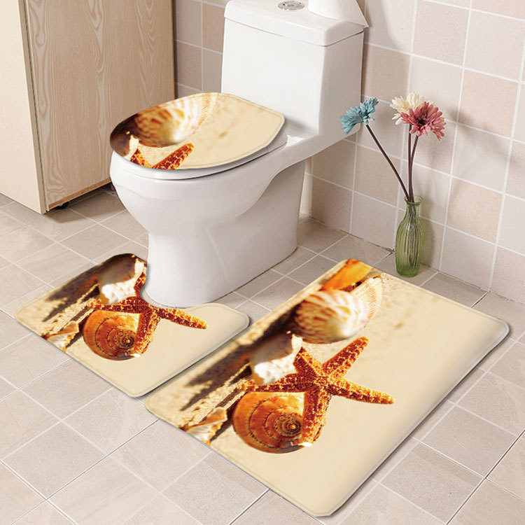 Cross-Border Potential Beach Toilet Mat Three-Piece Household Door Mat Bathroom Entrance Non-Slip Mat Factory Current Supply Cross-Border Potential Beach Toilet Mat Three-Piece Household Door Mat Bathroom Entrance Non-Slip Mat Factory Current Supply