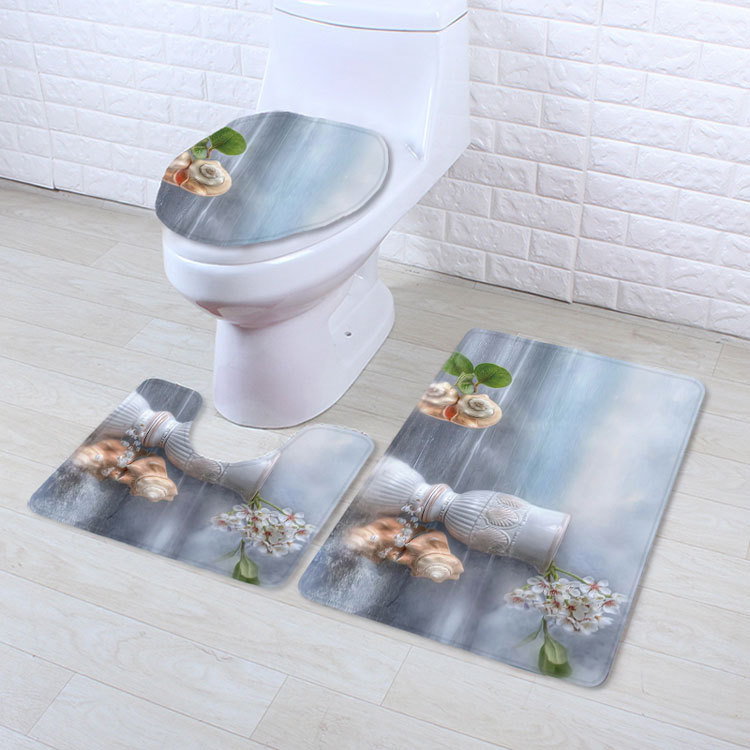 Cross-Border Potential Beach Toilet Mat Three-Piece Household Door Mat Bathroom Entrance Non-Slip Mat Factory Current Supply Cross-Border Potential Beach Toilet Mat Three-Piece Household Door Mat Bathroom Entrance Non-Slip Mat Factory Current Supply