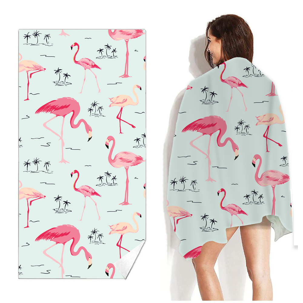 Cross-Border Foreign Trade Quick-Drying Beach Towel Double-Sided Velvet Travel Bath Towel Seaside Beach Mat Microfiber Bath Towel Beach Towel