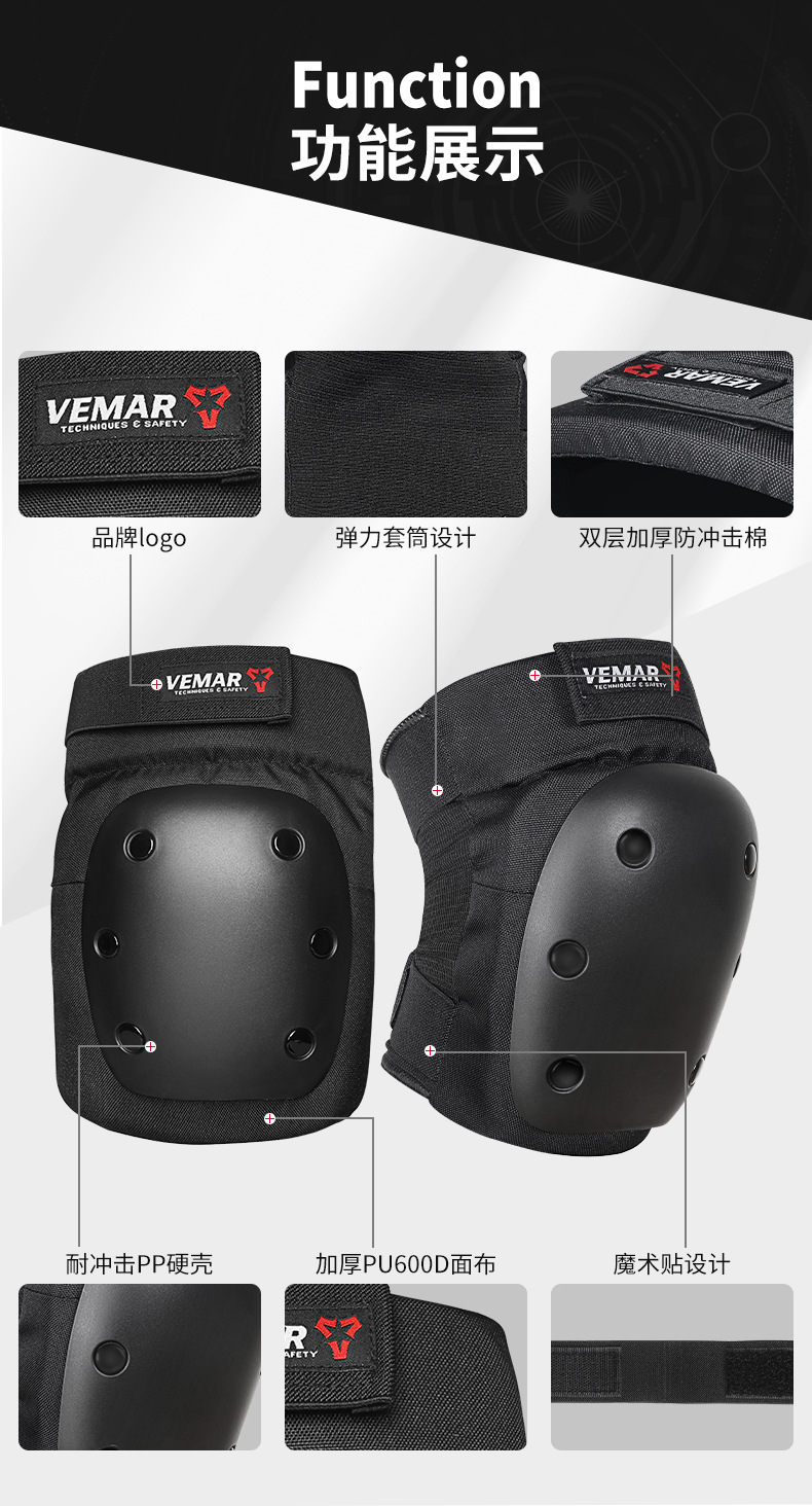 Riding Protective Gear Knee and Elbow Pad Four-Piece Anti-Fall Knee Pad Full Set Roller Skating Equipment Traveling by Motorcycle Extreme Sports