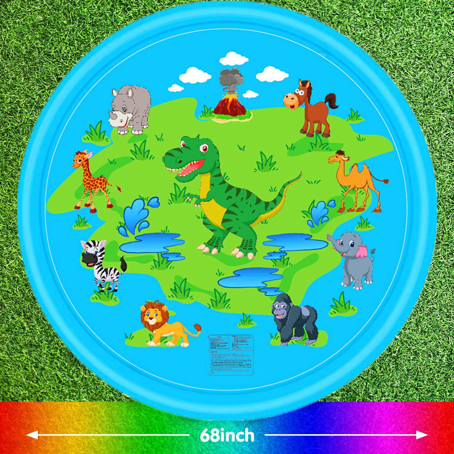Water Spray Mat Amazon Hot Sale PVC Water Spray Toy Mat Summer Lawn Beach Water Playing Toy Factory Currently Available