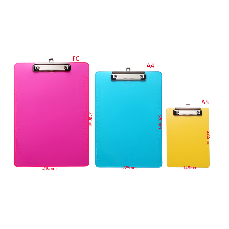 Plastic Solid Color with Hook Strong Tablet Clip FC Material Folder Notes Flat Clip File Binder