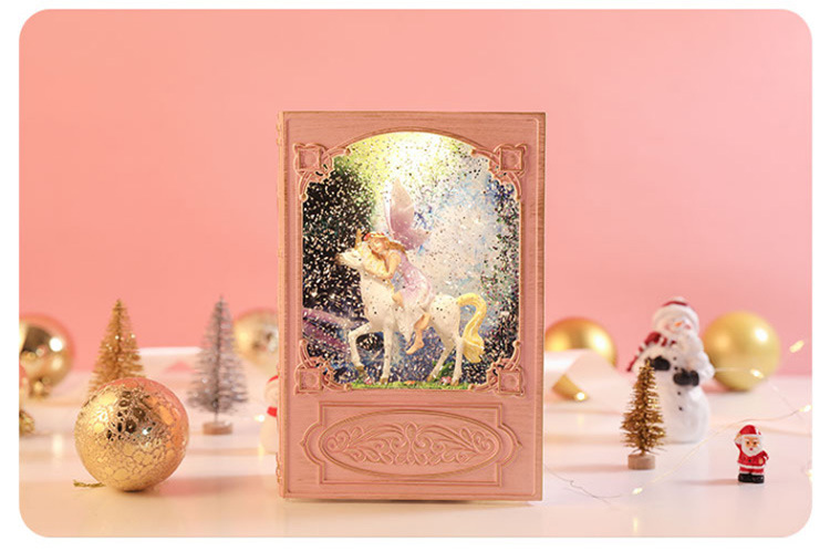 Dream Book Unicorn Princess Music Box Crystal Ball Music Box Floating Snowflake Creative Birthday Gift Handicraft Dream Book Unicorn Princess Music Box Crystal Ball Music Box Floating Snowflake Creative Birthday Gift Handicraft