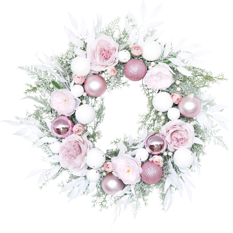 Amazon Christmas Garland Pink Christmas Ball Theme Wedding Decoration Home Door Decoration Hotel Showcase Wall Hangings