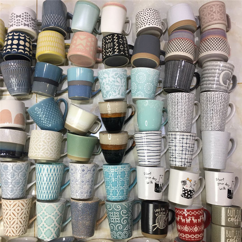 Inventory Ceramic Cup Coloured Glaze Mug Coffee Cup Hand-Painted Mug Ceramic Cup Stall Cup Hand-Painted Ceramic Cup