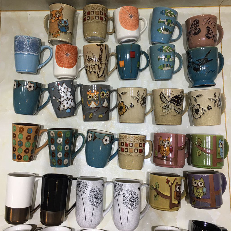 Inventory Ceramic Cup Coloured Glaze Mug Coffee Cup Hand-Painted Mug Ceramic Cup Stall Cup Hand-Painted Ceramic Cup
