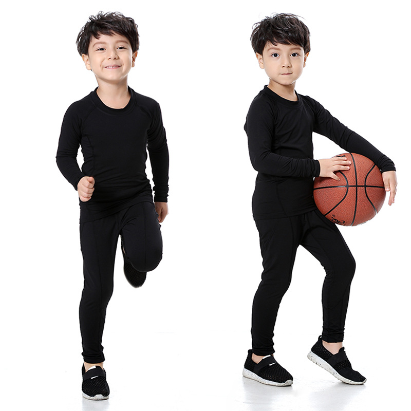 Children&#039;s Tights Suit Boys Primary School Girls Basketball Wear Base Clothing Training Running Tights Group Purchase Wholesale