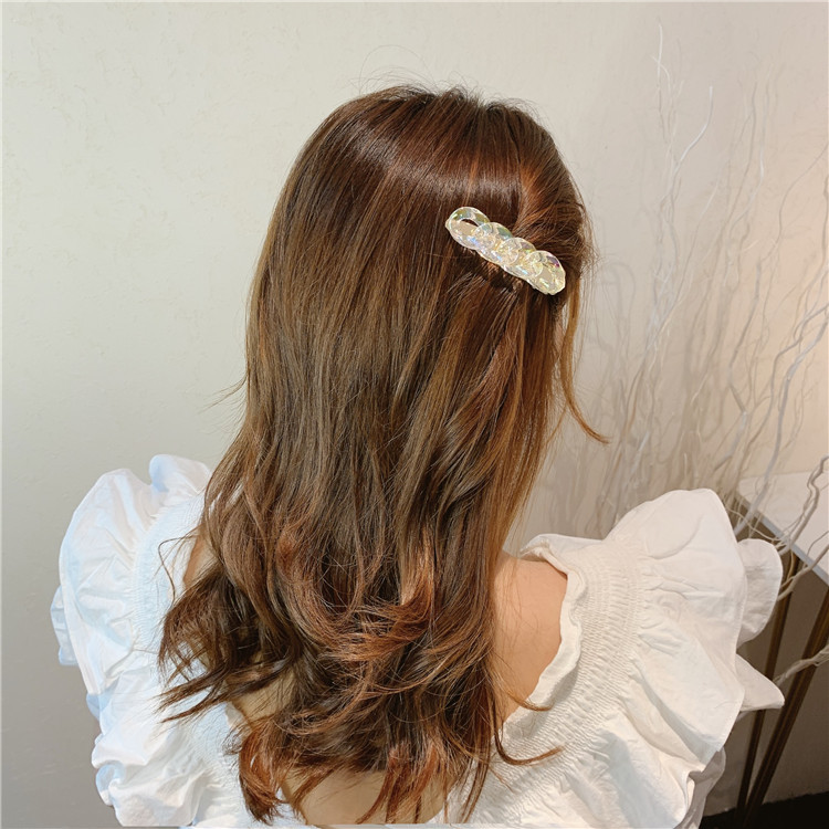 Korea East Gate Coloured glaze Chain hair Clip Word Clip Edge Clip Girl Duck Mouth Clip temperament Hair clip Korea East Gate Coloured glaze Chain hair Clip Word Clip Edge Clip Girl Duck Mouth Clip temperament Hair clip