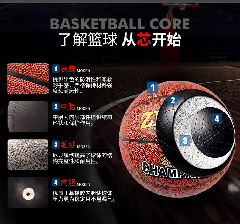 Factory Direct Sales No. 7 Pu Indoor and Outdoor Universal Basketball Adult Competition for Basketball Training Wear-Resistant Wholesale Basketball