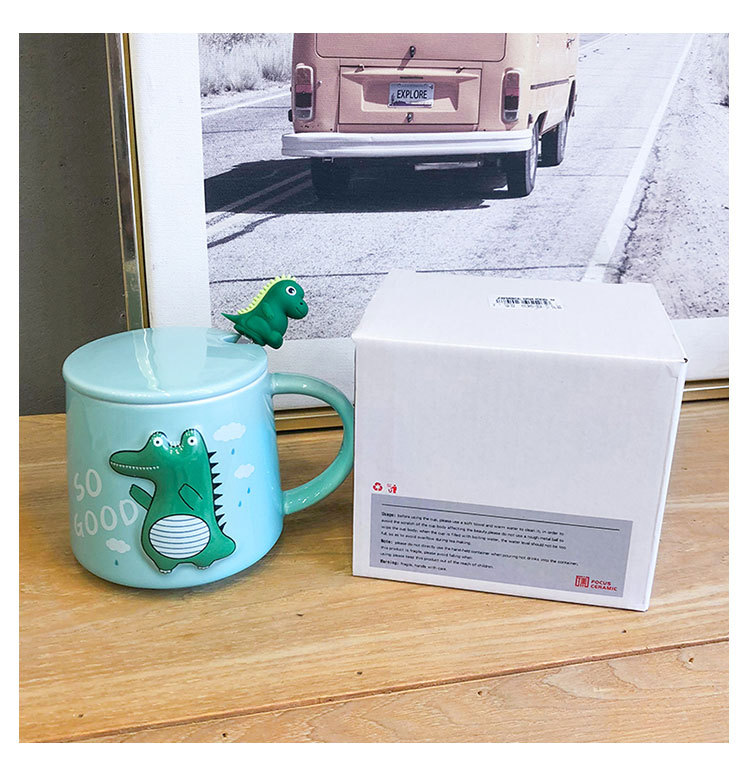 Three-dimensional Relief Dinosaur Monster Ceramic Cup Cute Cartoon Coloured Glaze Mug Office Tea Coffee Cup Three-dimensional Relief Dinosaur Monster Ceramic Cup Cute Cartoon Coloured Glaze Mug Office Tea Coffee Cup