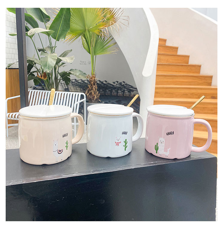 Korean-Style Cartoon Alpaca Coloured Glaze Ceramic Cup Cute Simple Net Red Student Cup Business Office Coffee Mug Korean-Style Cartoon Alpaca Coloured Glaze Ceramic Cup Cute Simple Net Red Student Cup Business Office Coffee Mug