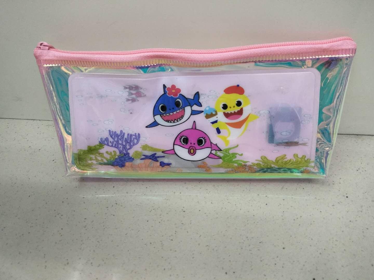 New Creative Laser with Light Pencil Case Cute Refreshing Luminous Flashing Light Pencil Box Primary School Stationery Box