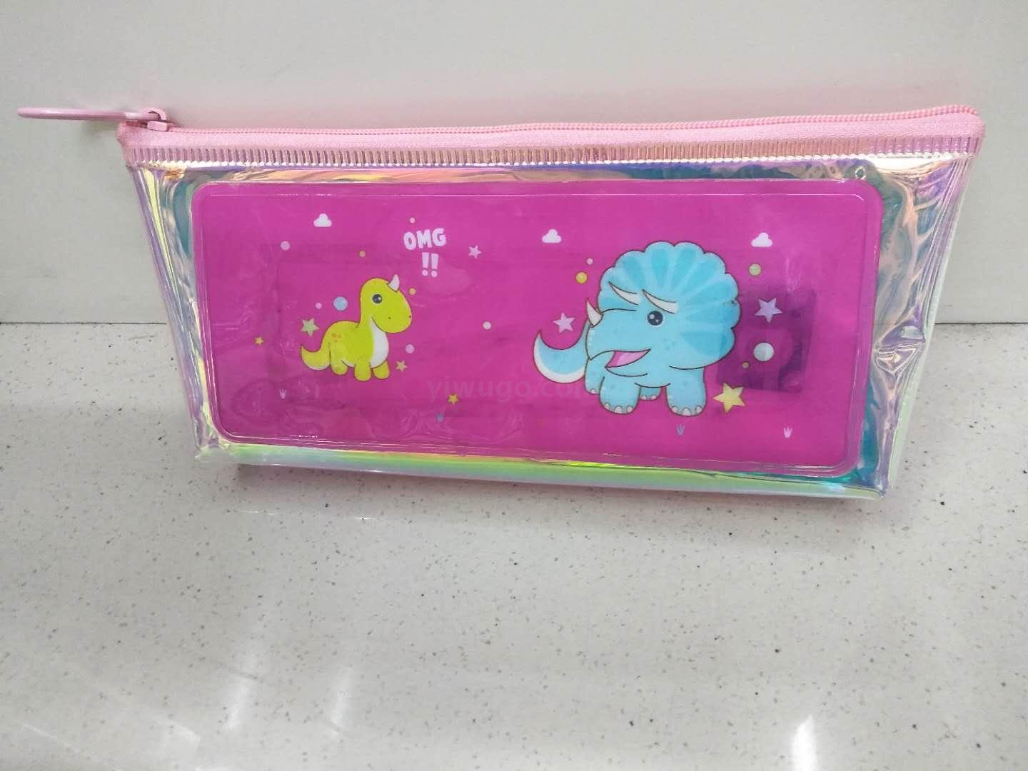 New Creative Laser with Light Pencil Case Cute Refreshing Luminous Flashing Light Pencil Box Primary School Stationery Box