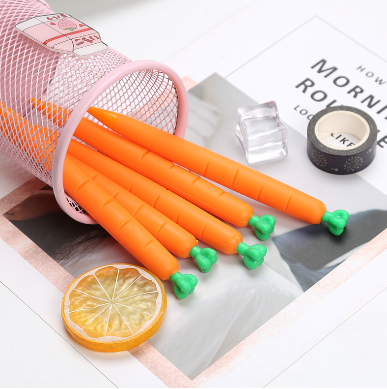 Carrot Cactus Corn Propelling Pencil 0.50.7mm Propelling Pencil Cartoon Soft Glue Pen Pressing Pen