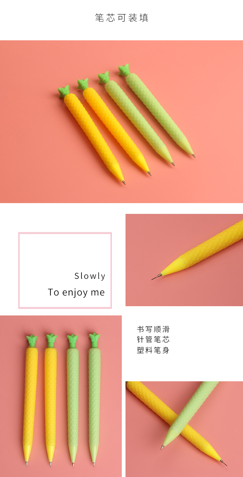 Pineapple Fruit Shape Propelling Pencil Fresh Grass Cute Shape Propelling Pencil for Pupils Pen