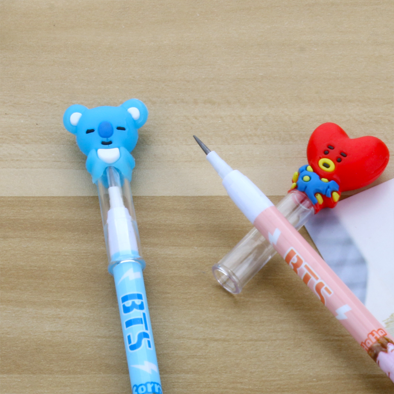 Creative Cartoon Animal BTS Pencil Sharpening-Free Pencil Cute Propelling Pencil Primary School Student Cartoon Bullet