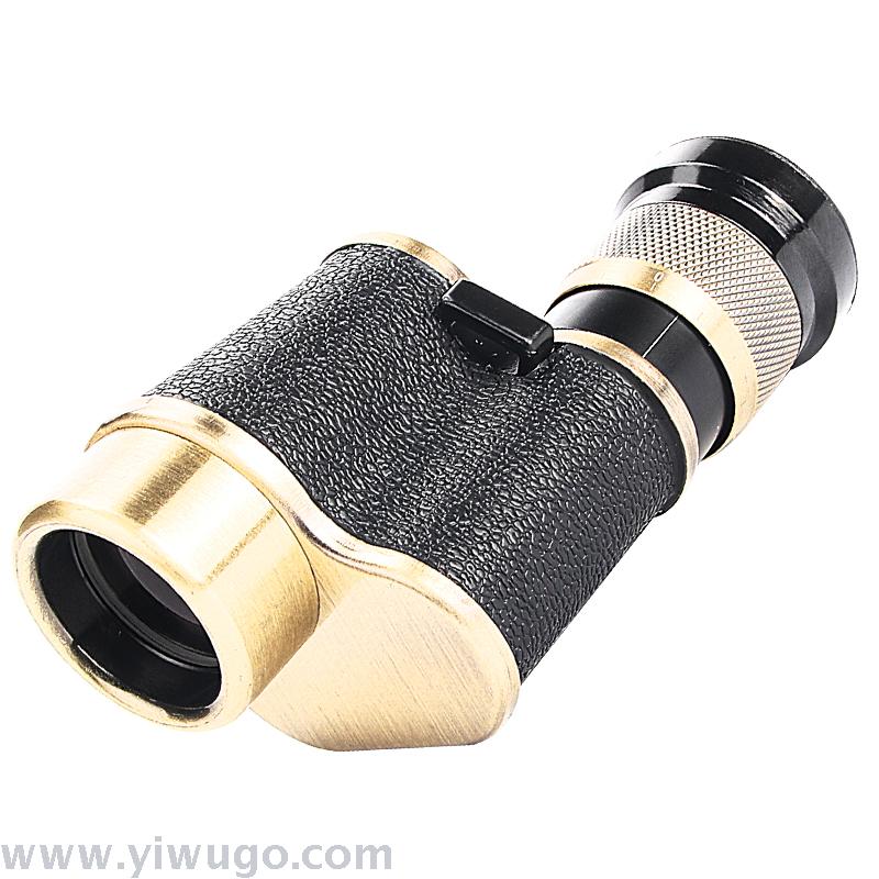 Factory Supply 8x24 Bronze Single Tube High Magnification HD Half-Side Single-Eye Pocket Metal Telescope Low Light Night Vision