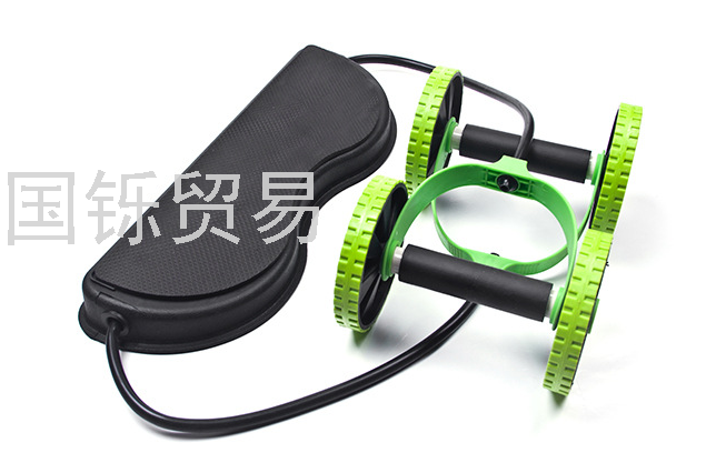 Multifunctional Men's and Women's Abdominal Wheel Pulling Rope Roller Double Wheel Home Fitness Equipment Belly Slimming Waist Belly Control Wheel