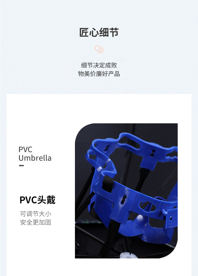 Head-Mounted Umbrella Hat UV-Proof Umbrella Cap Men Large Size Double-Layer Rain-Proof Fishman Umbrella Hat Hat Umbrella