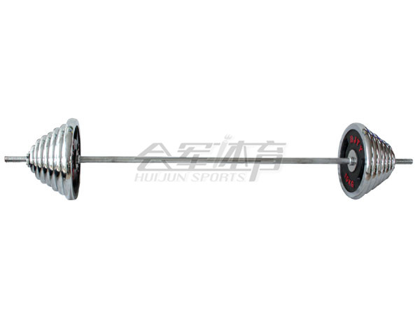 In the small colorful men's fitness equipment for electroplating barbell