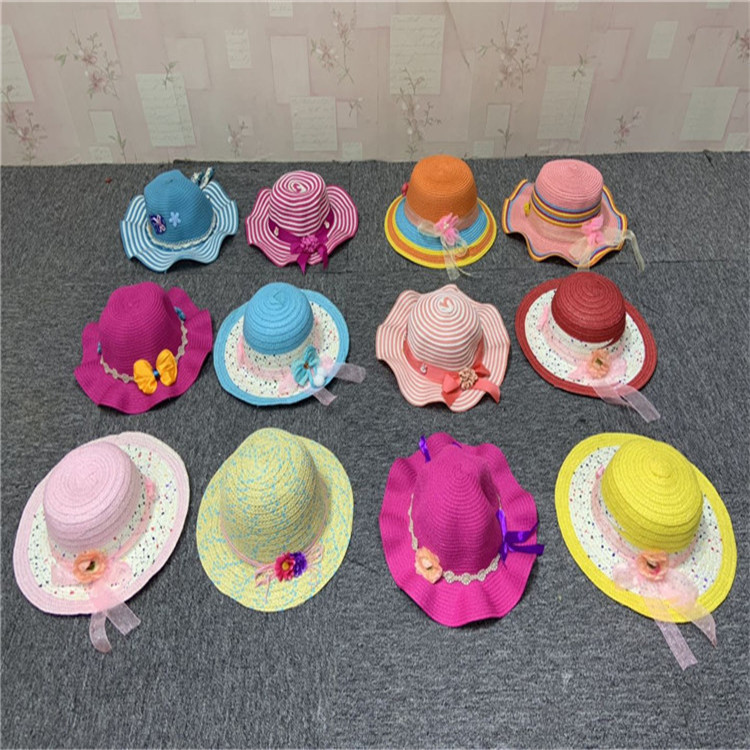 Summer Women&#039;s Straw Hat UV-Proof Stall Sun Hat Beach Summer Hat Running Rivers and Lakes Children&#039;s Hat Wholesale