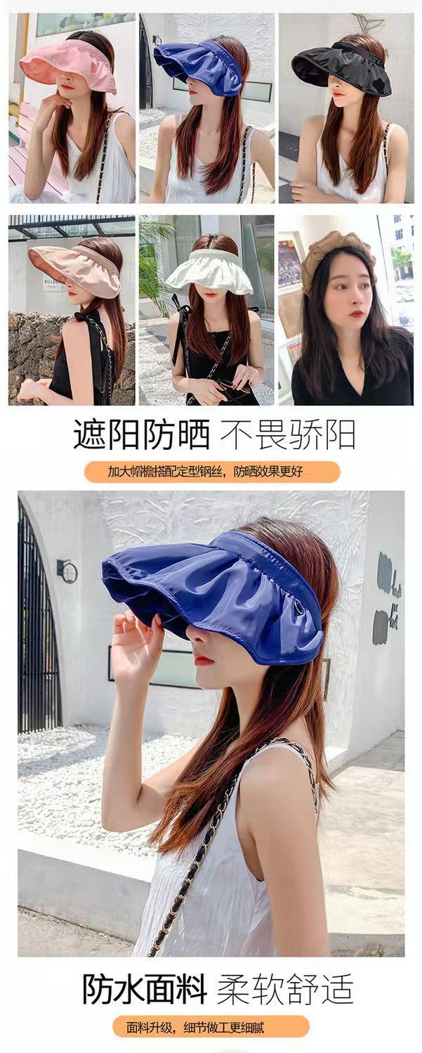 Hot Hat Women's Korean-Style Sun-Proof Face Cover Sun Hat Shell-like Bonnet UV-Proof Sun Shade Fashion All-Matching Topless Hat