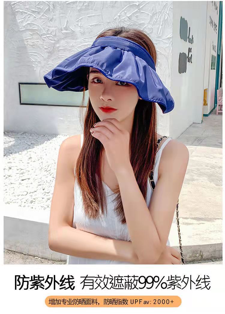 Hot Hat Women's Korean-Style Sun-Proof Face Cover Sun Hat Shell-like Bonnet UV-Proof Sun Shade Fashion All-Matching Topless Hat