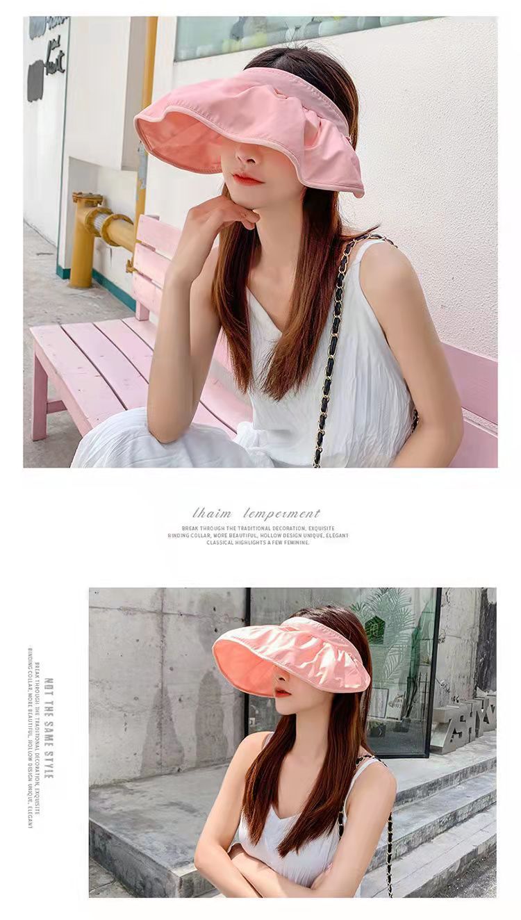 Hot Hat Women's Korean-Style Sun-Proof Face Cover Sun Hat Shell-like Bonnet UV-Proof Sun Shade Fashion All-Matching Topless Hat