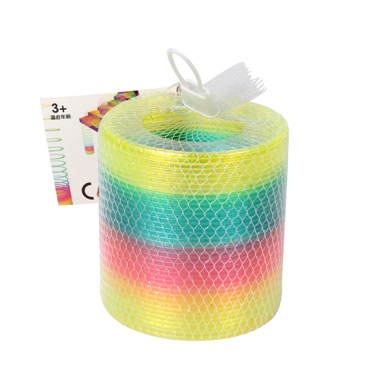 Cross border hot style hot sale 3C certification large rainbow ring elastic rainbow ring spring color ring jenga hula hoop