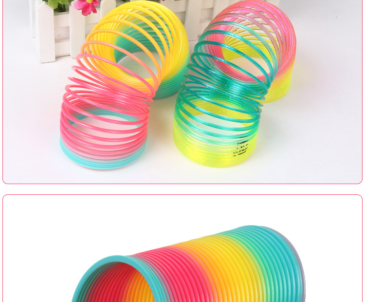 Cross border hot style hot sale 3C certification large rainbow ring elastic rainbow ring spring color ring jenga hula hoop