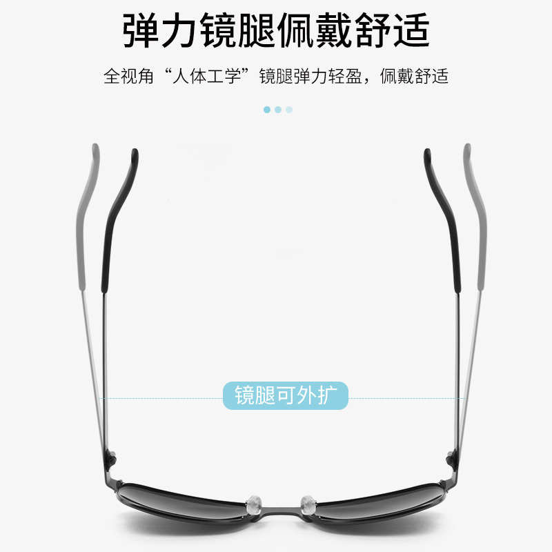 Polarized Sunglasses Men&#039;s Driving Handsome Sunglasses UV-Proof Photochromic Sunglasses Day and Night Dual-Use Glasses Fishing Glasses