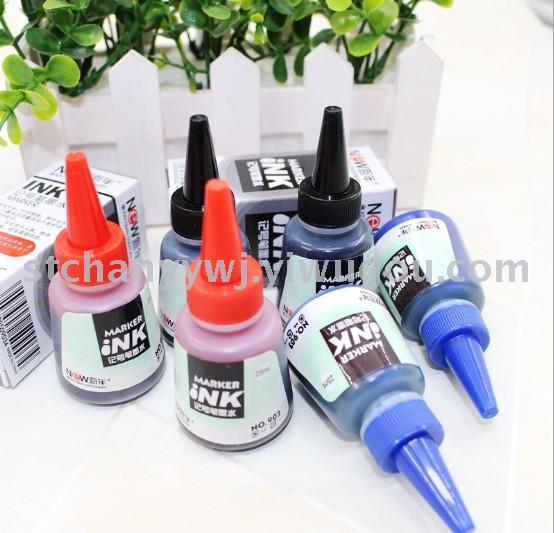 During the 903 25 ml marker ink oily red/blue/black marker refill liquid ink