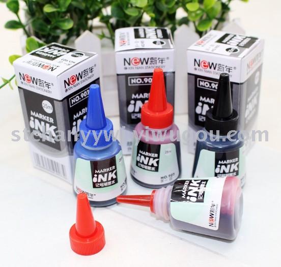 During the 903 25 ml marker ink oily red/blue/black marker refill liquid ink
