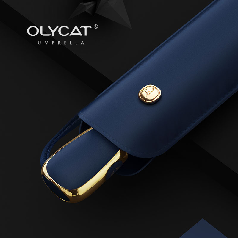 Olycat New Creative Flat Thin Design Three-Fold Ultra-Light Vinyl Sun-Proof UV-Resistant Rain Or Shine Dual-Use Umbrella